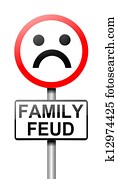 enemistad familiar, concepto, signo.