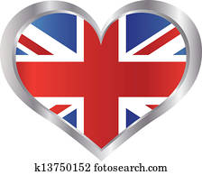 England Union Jack Flag Heart