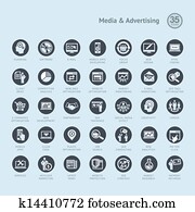 ensemble, de, icones affaires