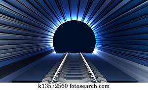 entrada, a, ferrocarril, túnel