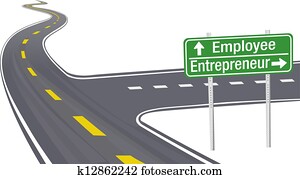 Entrepreneur Employee business decision sign Entrepreneur Employee business decision sign