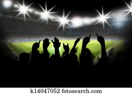 estádio, com, ventiladores