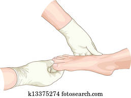 Examination of the foot.