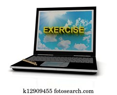 EXERCISE sign on laptop screen