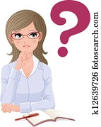 Eyewear glasses woman with question