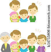 famille, joyeux, sourire