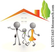 Family and new house logo vector Family and new house logo vector
