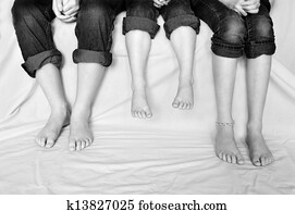 Family Legs Bare Feet Family Legs Bare Feet