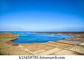 famous salinas de Janubio in Lanzarote, Canary islands, Spain