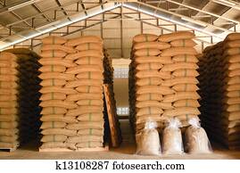 feijões café, armazém