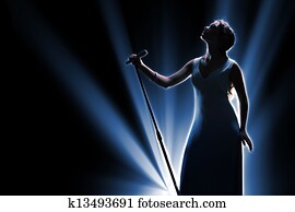 Female singer on the stage Female singer on the stage