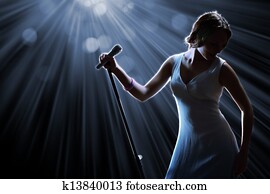 Female singer on the stage Female singer on the stage