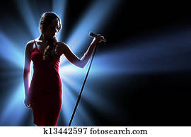Female singer on the stage Female singer on the stage