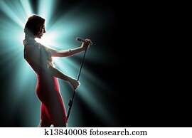 Female singer on the stage Female singer on the stage