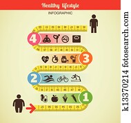 Fitness and diet infographic with measure tape Fitness and diet infographic with measure tape
