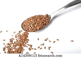 Flax seed on spoon Flax seed on spoon