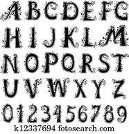 foliage vintage alphabet foliage vintage alphabet