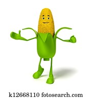 Food character - corn cob Food character - corn cob