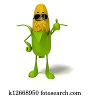 Food character - corn cob Food character - corn cob