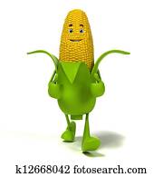Food character - corn cob Food character - corn cob