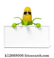 Food character - corn cob Food character - corn cob