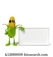 Food character - corn cob Food character - corn cob