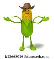 Food character - corn cob Food character - corn cob