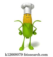 Food character - corn cob Food character - corn cob