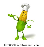Food character - corn cob Food character - corn cob