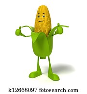 Food character corn cob Food character corn cob