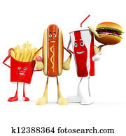 Food character - fast food Food character - fast food