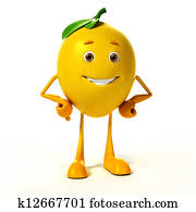 Food character - lemon Food character - lemon