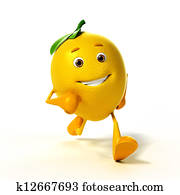 Food character - lemon Food character - lemon