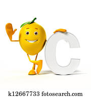 Food character - lemon Food character - lemon