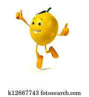 Food character - lemon Food character - lemon