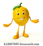 Food character - lemon Food character - lemon