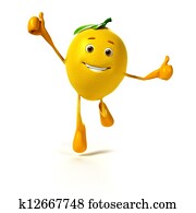 Food character - lemon Food character - lemon