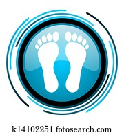 footprint blue circle glossy icon footprint blue circle glossy icon