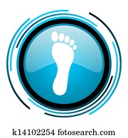 footprint blue circle glossy icon footprint blue circle glossy icon