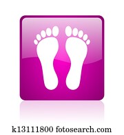 footprint violet square web glossy icon footprint violet square web glossy icon