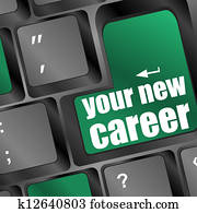 formulierung, dein, neu, karriere, auf, computertastatur