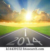 Forward to 2014 new year concept Forward to 2014 new year concept