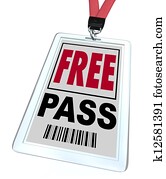 Free Pass - Lanyard and Badge Free Pass - Lanyard and Badge