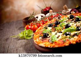 fresco, italiano, pizza