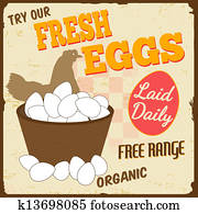 Fresh eggs vintage poster Fresh eggs vintage poster
