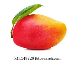 Fresh mango fruit with green leaves isolated on white background. Fresh mango fruit with green leaves isolated on white background.