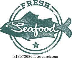 Fresh Seafood Menu Stamp Fresh Seafood Menu Stamp