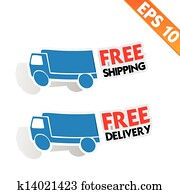 fri, levering, logistisk, reklamering, transport, -, vektor, illustrasjon, -, eps10