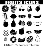 Fruits icons set Fruits icons set