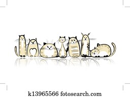 Funny cats family for your design Funny cats family for your design